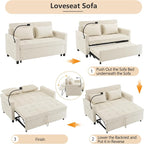 3 in 1 Convertible Sleeper Sofa Bed, 56.9" Small Pull Out Couch Bed - Image 6