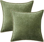 MIULEE Decorative Couch Throw Pillow Covers 22x22 Inch Sage Green 2 Pack | - Image 8