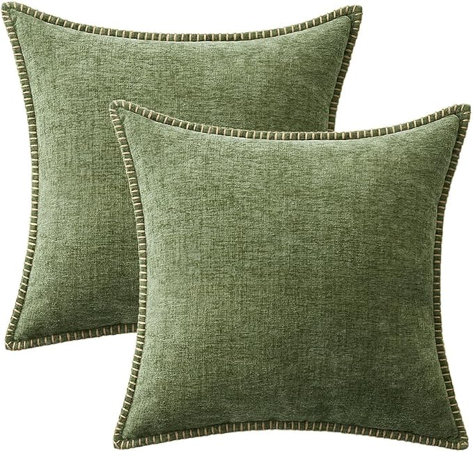 MIULEE Decorative Couch Throw Pillow Covers 16x16 Inch Sage Green 2 Pack | - Image 8