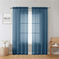 Dusty Blue Sheer Curtains 78 Inches Long 2 Panels, Light Filtering Breathable by Lecloud