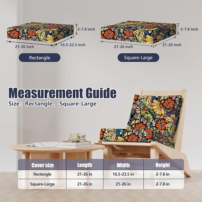 8Pcs Outdoor Cushion Covers, Stretch Patio Furniture Couch Chair Slipcovers | - Image 2