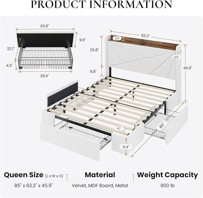 SHA CERLIN Queen Bed Frame - Image 2