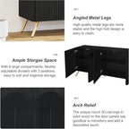59" Black Arched Sideboard Buffet Cabinet - Image 4