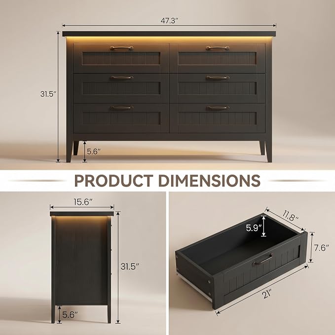 GarveeLife 6 Drawer Dresser - Image 2