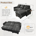 KCGKCG 82" L Shaped Sleeper Sofa Bed, Pull Out Couch Bed - Image 2