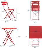 GarveeLife 3 Piece Patio Bistro Set, Folding Patio Bistro Table and Chairs Set - Image 8