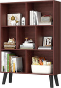 YAHARBO Walnut Bookshelf, 3 Tier Book Shelf by YAHARBO