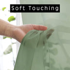 Sheer Curtains, Sage Green Sheer Curtains 63 inch Length 2 Panels Set, Rod - Image 3
