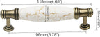 Set of 4 Marble Ceramic Handle Antique Cabinet Door Pull Modern Euro Style - Image 2