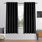 MIULEE Black Velvet Curtains 52x63 inches 2 Panels Luxury Blackout Curtains | by MIULEE