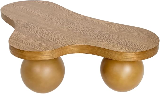 46" Cloud Coffee Table with 3 Ball Legs, Modern Irregular Center Table - Image 8