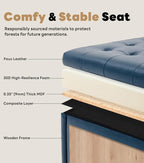 Tbfit Large Square Storage Ottoman Bench, Tufted Upholstered Coffee Table - Image 5