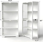 Display Cabinet with Glass Doors, Curio Cabinet with 3 LED Lights and Human - Image 2