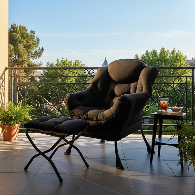 Tiita Lazy Chair with Ottoman, Comfy Leisure Sofa Armchair with Ottoman - Image 3
