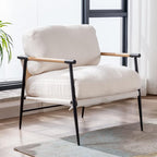Ya-Home Mid-Century Accent Chair, Soft Armchair Sherpa Fabric Lounge Chair by Ya-Home