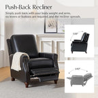 HULALA HOME Genuine Leather Manual Recliner Chairs Set of 2 - Image 3