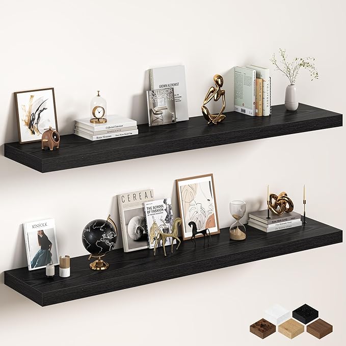 Fun Memories 72 Inch Floating Shelves, 12 Inch Deep Wall Shelf by FunMemories