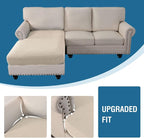 H.VERSAILTEX Sectional Couch Covers 1 Piece Chaise Slipcover L Shape Separate - Image 6