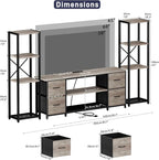 Yenlure LED TV Stand Bookshelf Combo - Image 2