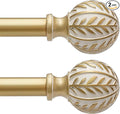 QDWIS 2 Pack Gold Curtain Rods for Windows 28 to 48 inch, Rustic Decorative by Unknown