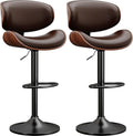 YaFiti Swivel Bar Stools Set of 2, Modern PU Leather Adjustable Counter Stool by YaFiti