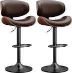 YaFiti Swivel Bar Stools Set of 2, Modern PU Leather Adjustable Counter Stool by YaFiti