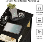 Fixwal Night Stand with Charging Station, LED Nightstand with U-S-B Ports and - Image 5