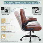 Leather Office Chair, PU Home Computer Desk Chairs - Image 7