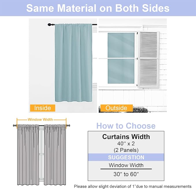 Simplebrand Ava Aqua Short Blackout Curtains - Image 8