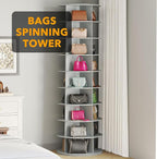 SpaceAid 9 Tier Rotating Shoe Rack Tower, Spinning Shoe Display Lazy Susan - Image 5
