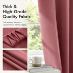 MIULEE 4-Panel 36 Inch Blackout Kitchen Tier Curtains Over Sink Dusty Rose | - Image 6