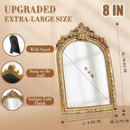 YUSONG Vintage Desk Mirror – 8" Gold Antique Tabletop Mirror - Image 6