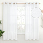 YoungsTex White Linen Curtains 63 Inch Length by YoungsTex