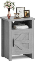 JUMMICO Farmhouse Nightstand, Modern Bedside Table by JUMMICO