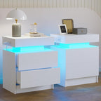 LIKIMIO Night Stand Set of 2, Modern White Nightstand by LIKIMIO