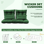 Wicker Chair Cushions of 5 Pieces, Waterproof Outdoor Loveseat Cushion - Image 5