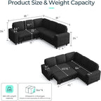 LINSY HOME Sectional Sleeper Sofa Pull Out Couches - Image 2