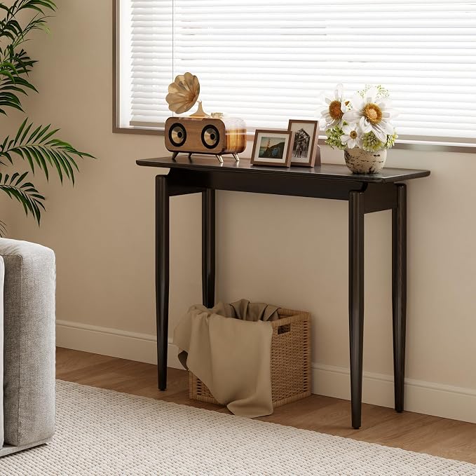 AQIMUELE Wood Console Table Black Entryway Table, Thin Console Table, Sofa - Image 3