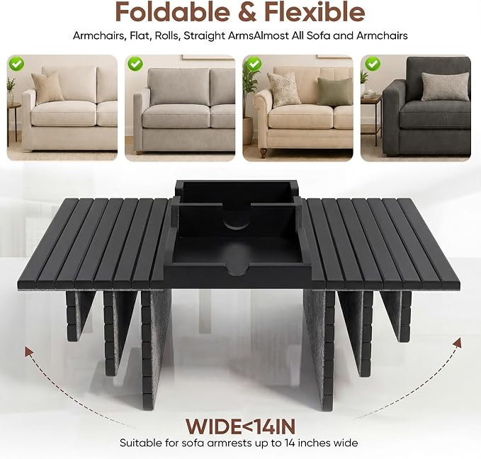 Bamboo Couch Arm Tray Table - Image 5