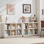 Joaxswe 6 Cube Bookcase, Wood Low Floor Standing Bookshelf - Image 3