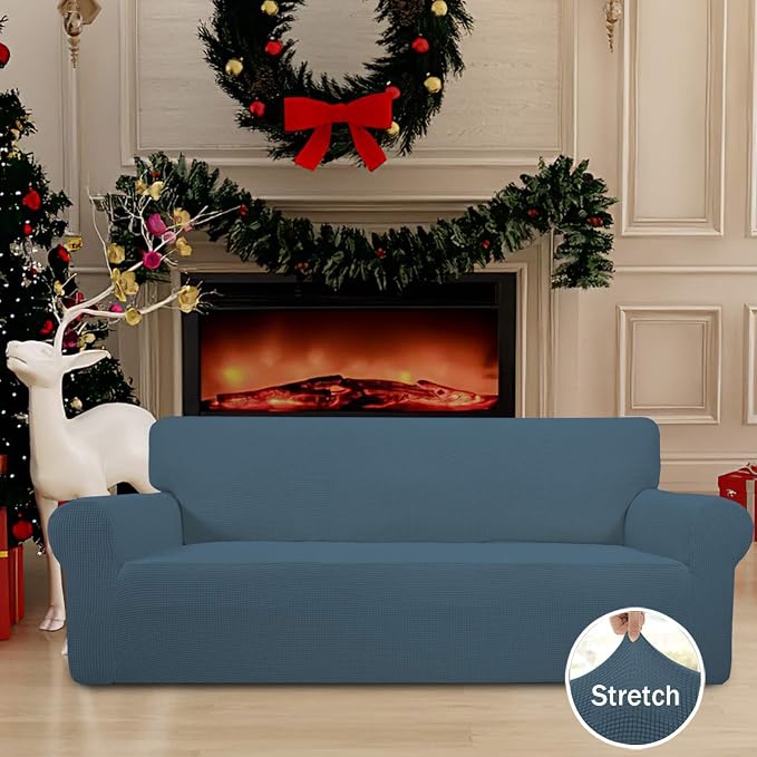 Easy-Going Stretch Oversized Sofa Couch Slipcover Washable Bluestone | 1-Piece - Image 2