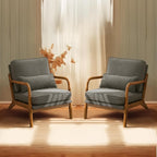 Bonnlo Linen Dark Grey Accent Chairs Set of 2, Upholstered Mid Century Modern by Bonnlo