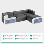 Novilla 141" Modular Sectional Sofa, Modern Cloud Sectional Couch - Image 3