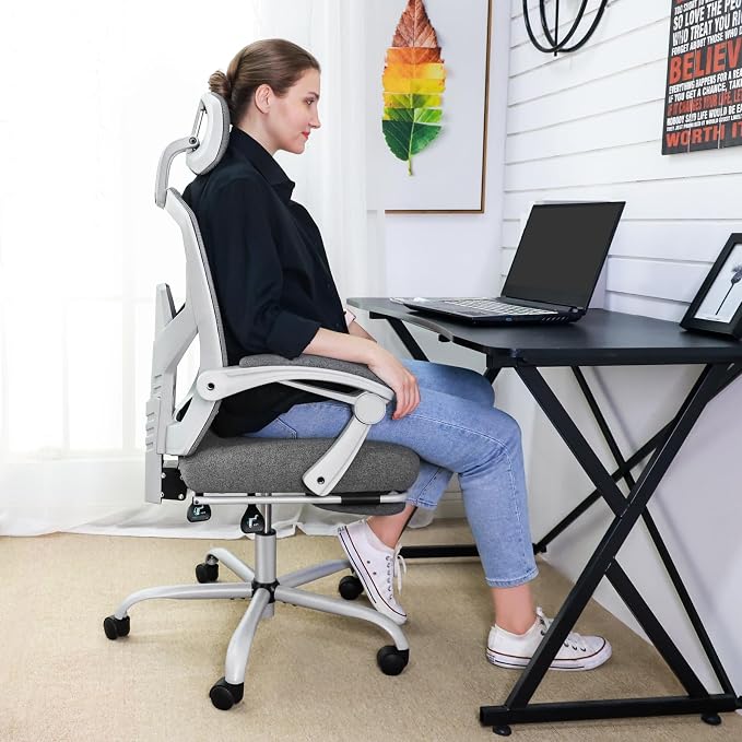 Sweetcrispy Office Computer Desk Chair Set of 2, Ergonomic High-Back Mesh - Image 2