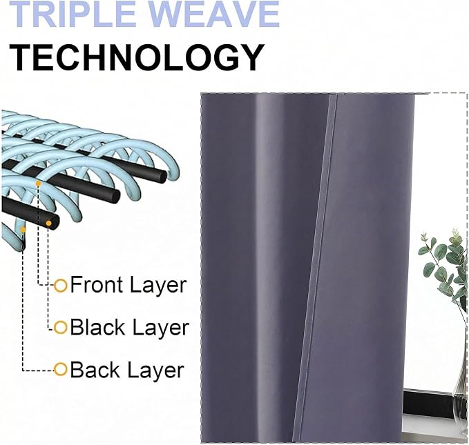 Simplebrand Greyish Purple Blackout Curtains - Image 5