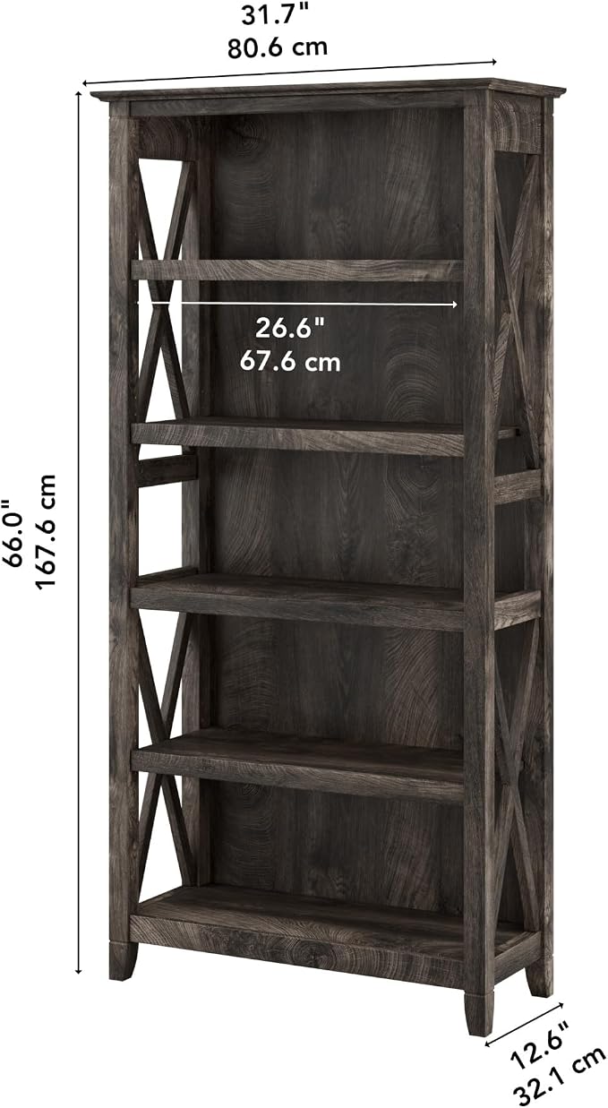 Bush Home Tall 5 Shelf Bookcase - Image 3