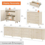 WAMPAT TV Stand Cabinets for 120+ Inches TVs, 4-in-1 Wood Media Console Table - Image 2