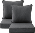 Outdoor Deep Seat & Back Cushion Set, 24 x 24 Inch Water Repellent and Fade by Supflourishia