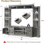 AMERLIFE 98" Farmhouse Entertainment Center Fits 75" TVs, Wall Unit - Image 2