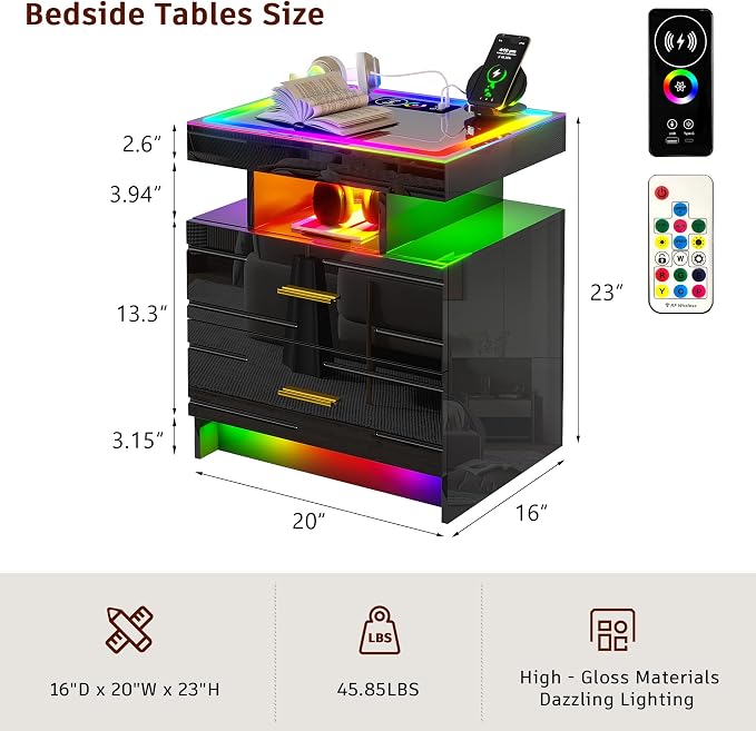 WOOVIVS Nightstand Set of 2 - Image 3